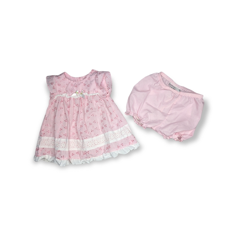 Youngland Pink Dress w/ Matching Bloomers 6-9 Months